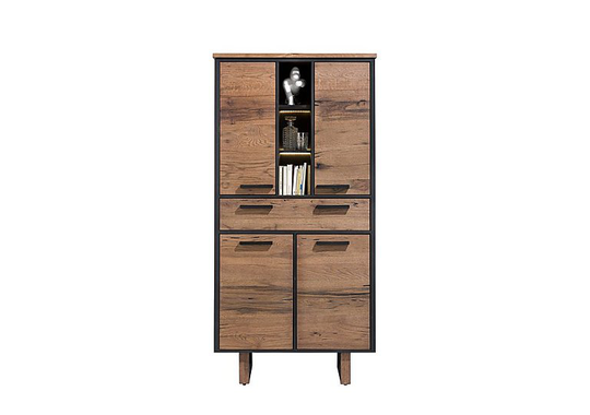Habufa - Austin 4 Door 1 Drawer Tall Cabinet - Brown