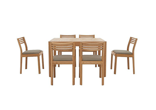 Ercol - Ella Small Extending Dining Table and 6 Dining Chairs - Brown