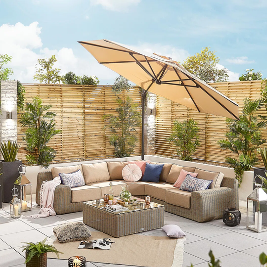Galaxy LED Cantilever Parasol - 3.5M Round - Grey