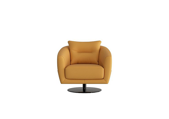 Nicoletti - Mimmo Leather Swivel Chair - Yellow