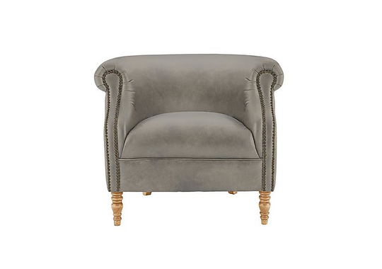 Alexander and James - New England Dukes Leather Armchair - Grey