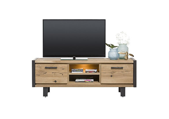 Habufa - Detroit 2 Cupboard 2 Shelf Low Sideboard - Brown