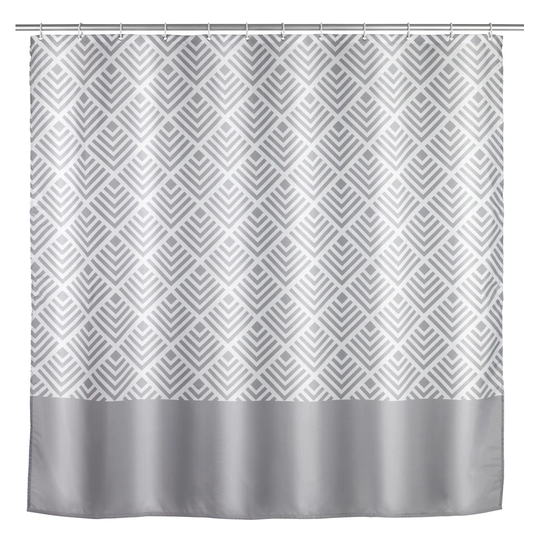 WENKO Anti-Mildew Shower Curtain Echo, Textile (Polyester), 180 X 200 Cm, Washable