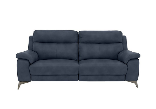 Missouri 3 Seater Fabric Power Recliner Sofa - Blue