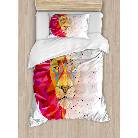 Skaggs White/Red/Yellow 100% Brushed Microfibre Duvet Cover Set