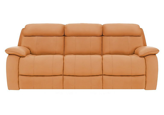 Moreno 3 Seater Leather Power Recliner Sofa with Power Headrests - Yellow- World of Leather
