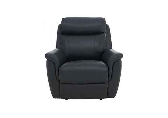 Orlando Leather Power Recliner Chair with Power Headrest and Lumbar Support - Blue