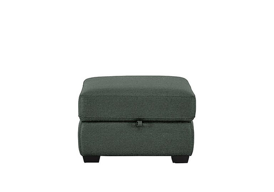 Compact Collection Petit Fabric Storage Footstool - Green