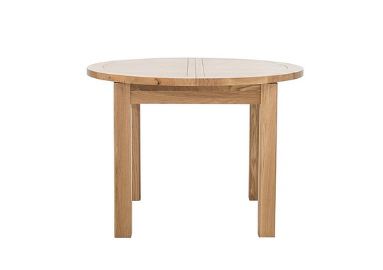 Furnitureland - California Round Solid Oak Extending Dining Table - Brown