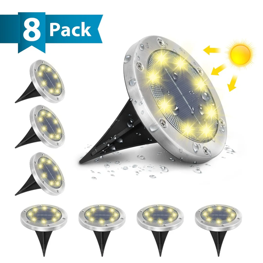 Kiwi Silver Low Voltage Solar Powered Integrated LED Well Lights Pack