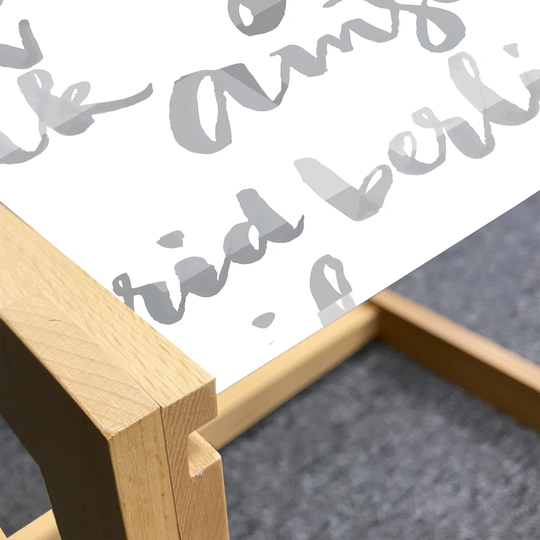 Calligraphy Coffee Table, Names Of Cities In World Amsterdam New York Beijing London Vienna Madrid, Acrylic Glass Center Table With Wooden Frame For O