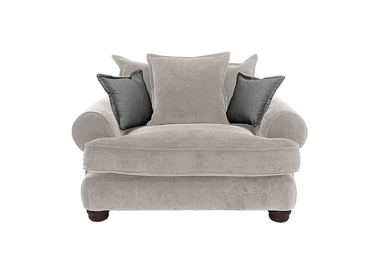 Brianna Scatter Back Snuggler Chair - Silver