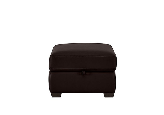 Chicago Leather Storage Stool - Brown- World of Leather