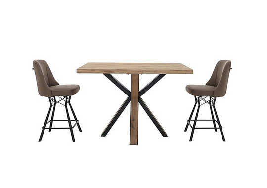 Habufa - Detroit Bar Table and 2 Bar Stool Set - Beige