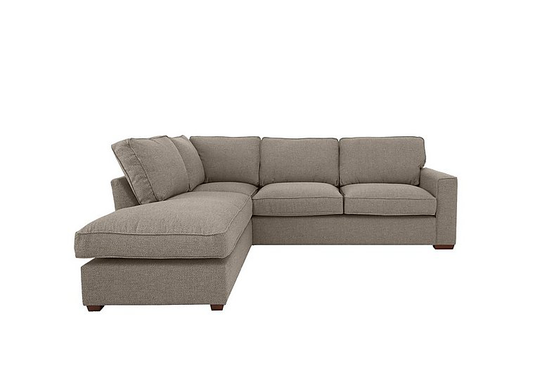 Cory Fabric Corner Chaise Classic Back Sofa Bed - Natural