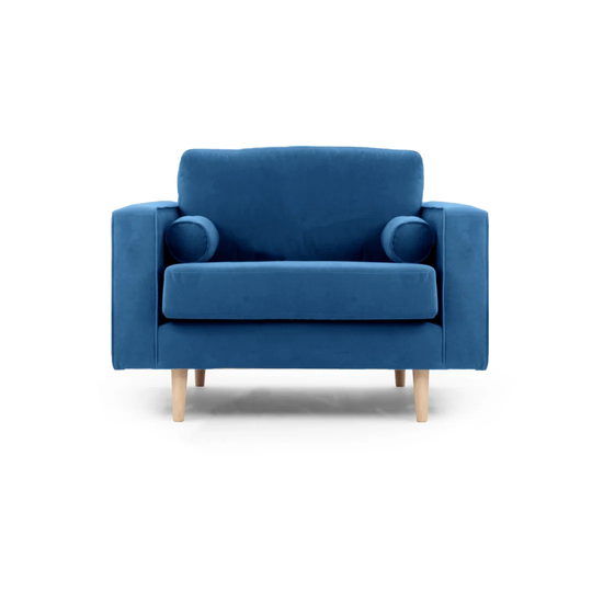 105Cm Velvet Recessed Arm Sofa