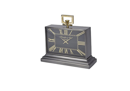 Latham Medium Black and Gold Mantel Clock