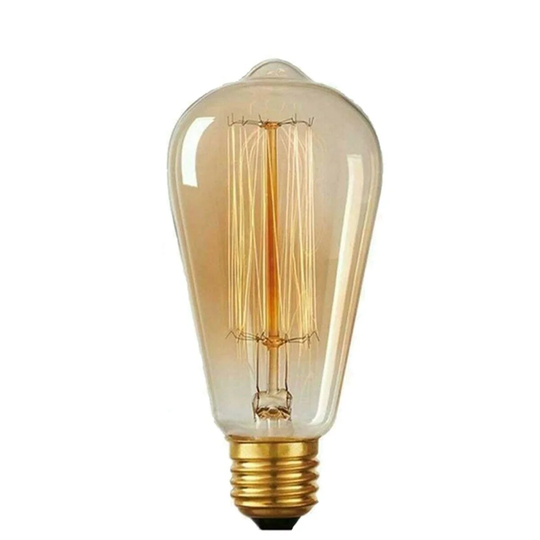 Lauer 60W E27 Dimmable Incandescent Vintage Edison Light Bulb Amber