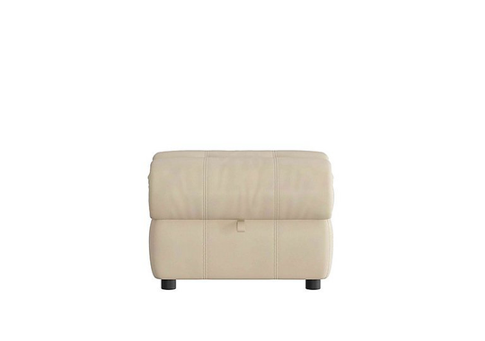 Link Leather Footstool - Beige- World of Leather