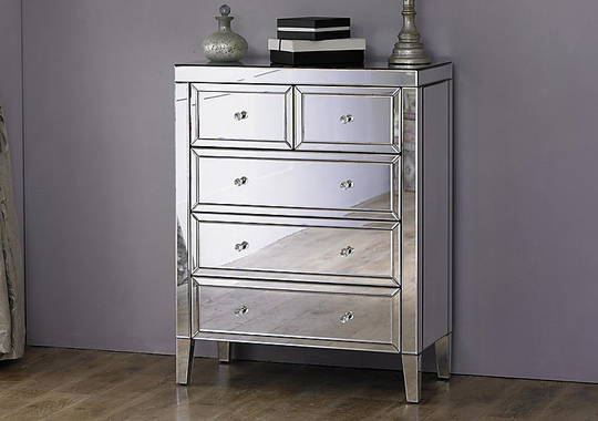 Francesca 3 + 2 Drawer Chest - Silver