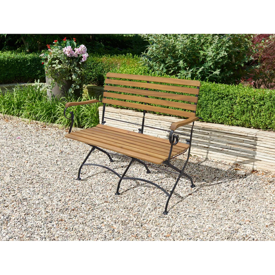 Tascherau Solid Wood and Steel Bench