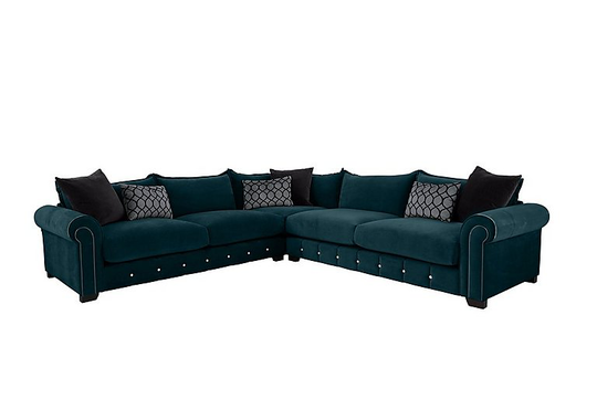 Alexander and James - Sumptuous Large Fabric Corner Sofa - Teal