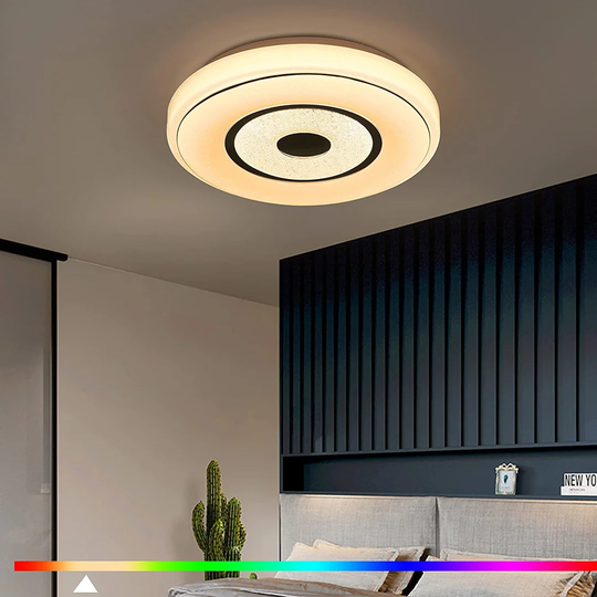 Ivy Bronx RGB LED Dimmable Ceiling Light - 18W Living Room Lamp With Remote Control Round Kitchen Lamp Ceiling Lighting Starry Sky Design For Bedroom