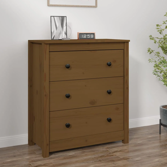 Kyzer 70" Wide 3 Drawer Pine Solid Wood Sideboard