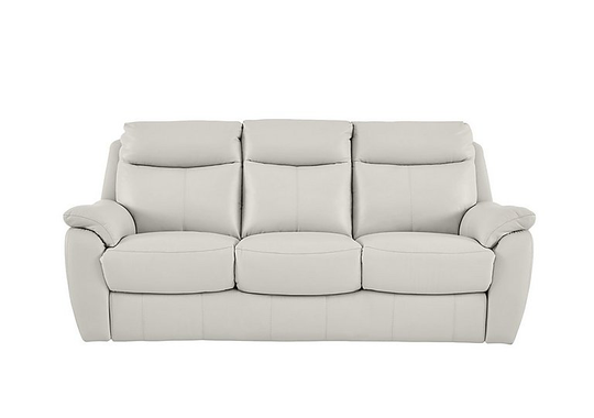 Snug 3 Seater Leather Sofa - White- World of Leather