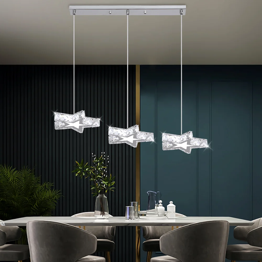 Crystal Pendant Light, Creative Star Ceiling Light, Stainless Steel With K9 Crystal, Led Modern Chandelier Lighting Fixtures For Bedroom Dining Room K