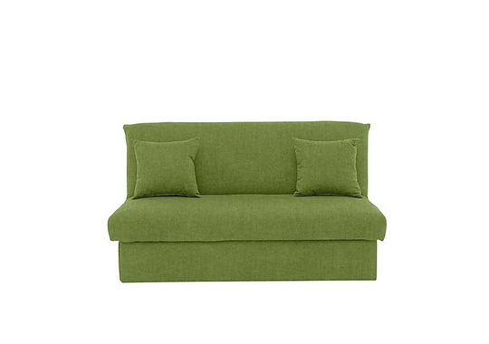 Versatile 2 Seater Fabric Sofa Bed No Arms - Green