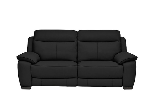Starlight Express 3 Seater Leather Recliner Sofa with Power Headrests - Black- World of Leather
