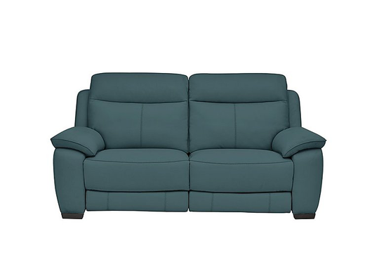 Starlight Express 2 Seater Leather Recliner Sofa with Power Headrests - Green- World of Leather