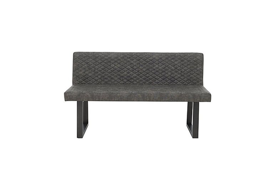Compact Earth Backrest Dining Bench - Grey