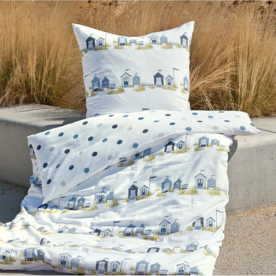 Tango Blue Cotton Reversible Duvet Cover Set