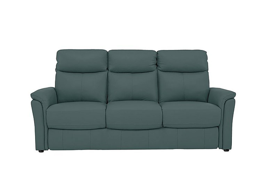 Compact Collection Piccolo 3 Seater Leather Static Sofa - Green- World of Leather