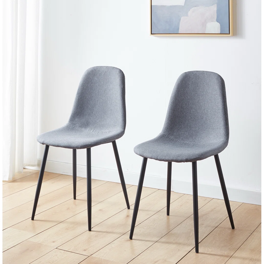 Cullompton Dining Chair (CHA601) With Dark Grey Fabric And Black Legs X 2