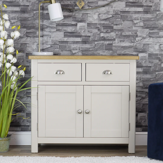 Dumas 90 Cm Wide 2 Drawer Solid Wood Sideboard