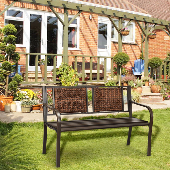 Barkhad Rattan Park Bench