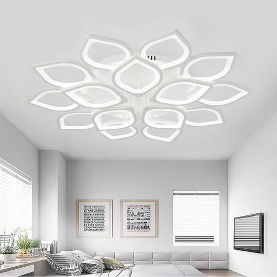 10+5 Heads Led Acrylic Modern Floral Ceiling Light (Warm Light)