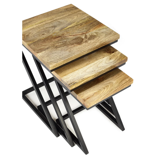 Cross Legs Nest Of Tables Built-In Outlets