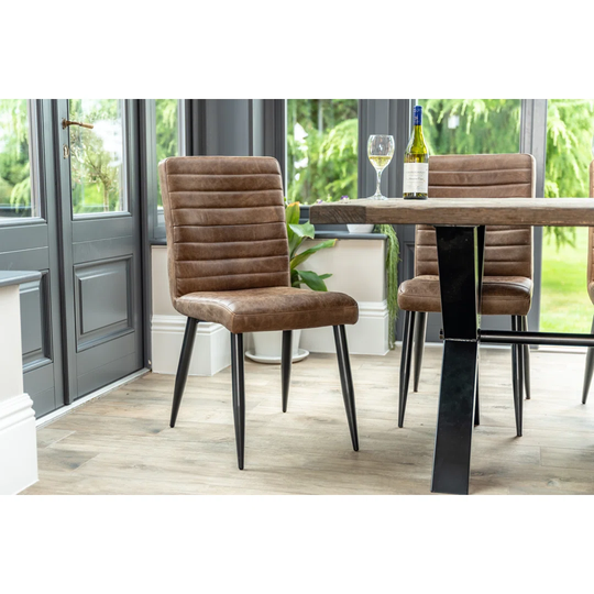Dushore Genuine Leather Upholstered Dining Chair