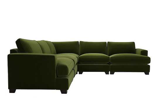 The Lounge Co. - Lorrie Large Fabric Corner Sofa - Green