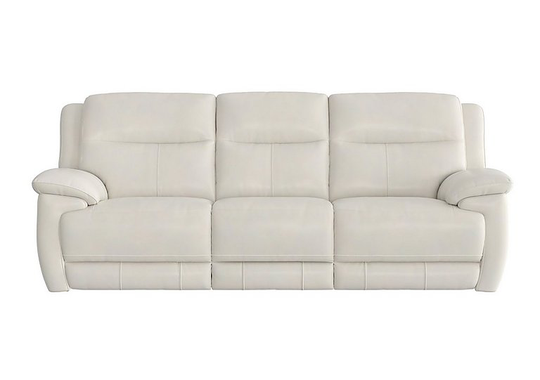 Touch 3 Seater Leather Sofa - White- World of Leather