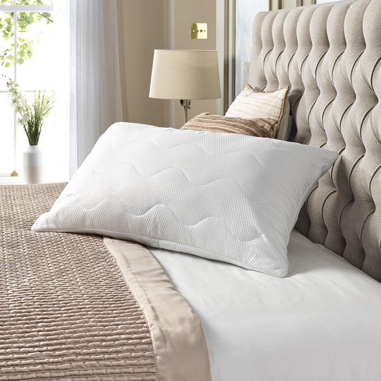 Slumberdown Luxury Silk Touch Quilted Medium Support Back Sleeper Pillow