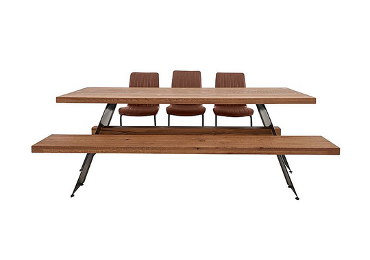 Bodahl - Thanos Dining Table, 3 Cognac Chairs and Bench Dining Set - 220-cm
