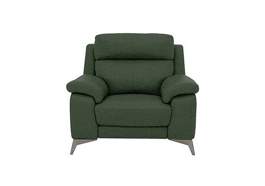 Missouri Fabric Recliner Armchair with Power Headrest - Green