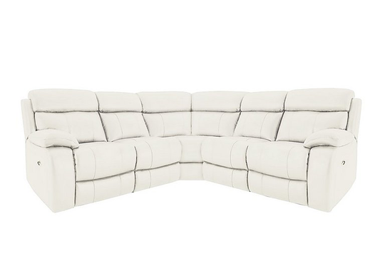 Moreno SD Leather Manual Recliner Corner Sofa - White