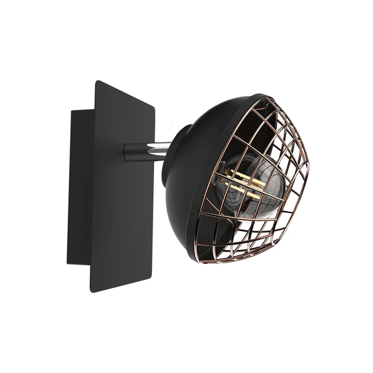 Husted 1 - Light Black Armed Sconce