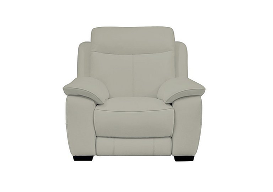 Starlight Express Leather Manual Recliner Armchair - Grey- World of Leather